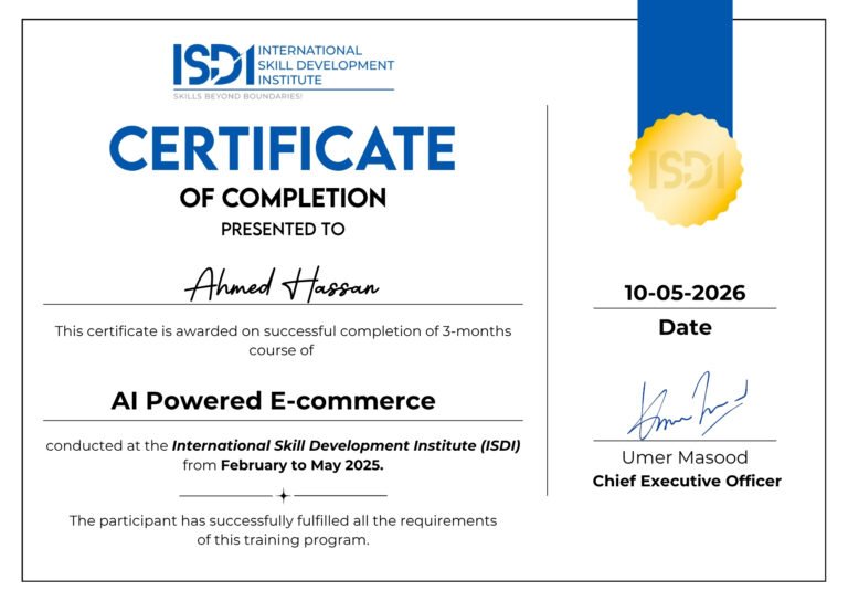 AI Powered E-commerce ISDI Certificates
