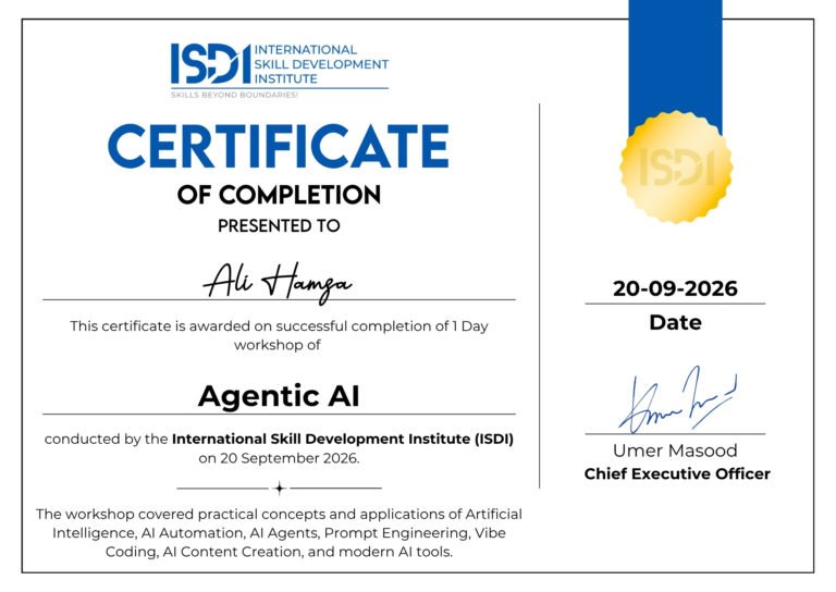 AI Workshop ISDI Certificate
